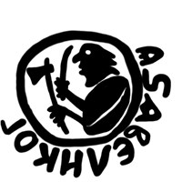 Денга (человек с саблей и топором влево, круговая надпись, на обороте арабская надпись). Рисунок аверса