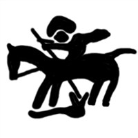 Денга (всадник с мечом влево, на обороте подражание арабской надписи). Рисунок аверса