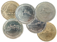 Монеты 1996 года серии «300 лет российского флота»