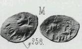 Монета Пуло (животное влево, на обороте надпись)