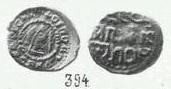 Монета Денга (голова вправо, круговая надпись, на обороте подражание арабской надписи). Разновидности, подробное описание