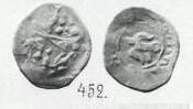 Монета Денга (птица влево, круговая надпись, на обороте человек с палкой и ёж). Разновидности, подробное описание