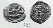 Монета Денга (палач вправо, на обороте сидящая Сирена, круговая надпись) 