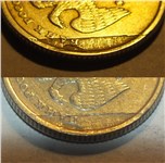 Соение металла на аверсе 1997