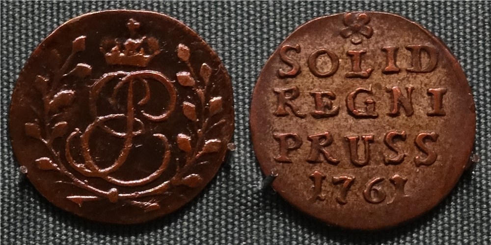 Монета Солид 1761 года