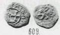 Денга (крест и кольцевая надпись, на обороте Самсон) 