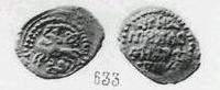 Монета Денга (всадник с саблей и зверь, на обороте надпись). Разновидности, подробное описание