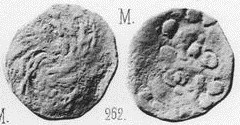 Монета Пуло (волнистые линии, на обороте точки)