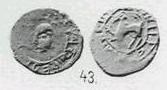 Монета Денга (голова влево, на обороте зверь влево, кольцевые надписи с двух сторон)