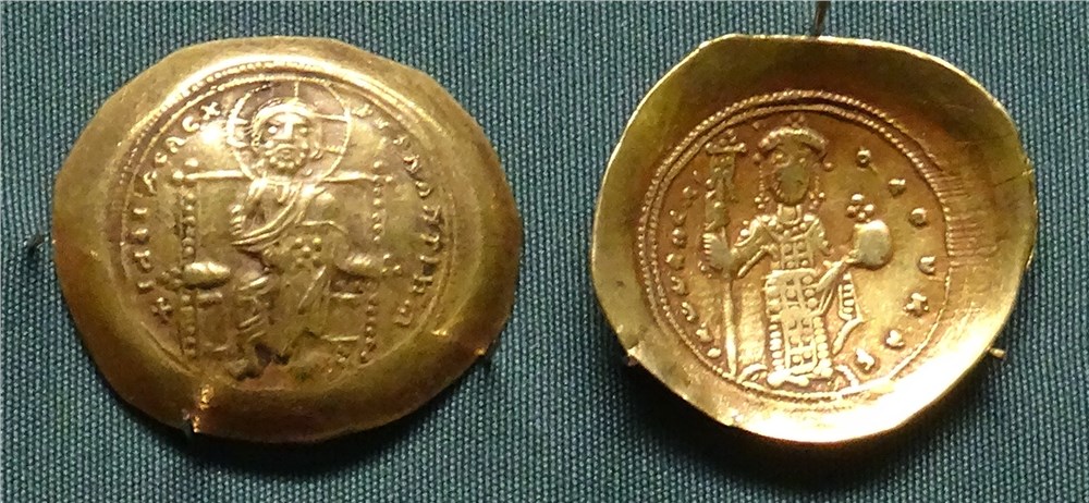 Монета Византия. Номисма стамена (правление Константина X)