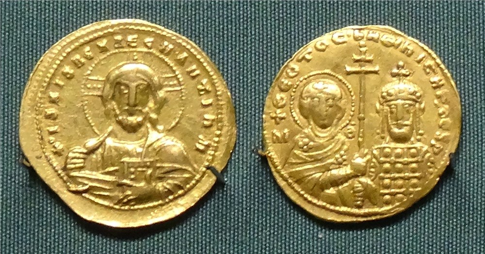 Монета Византия. Номисма стамена (правление Никифора II)