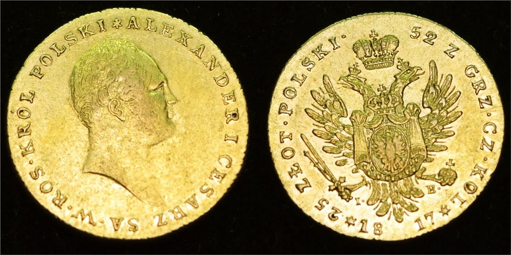 Монета 25 злотых (zlotych) 1817 года 25 злотых  (IB)