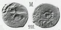 Монета Пуло (зверь с поднятой лапой влево, на обороте надпись)