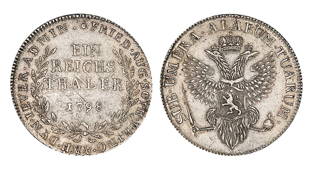 Монета Талер 1798 года