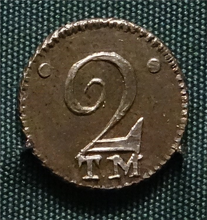 Монета 2 копейки 1787 года (Таврическая монета)
