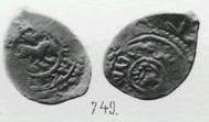 Монета Денга (зверь вправо и звезда, кольцевая надпись, на обороте голова и арабская надпись)