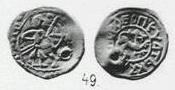 Монета Денга (человек с луком вправо и птица, на обороте зверь вправо и кольцевая надпись)