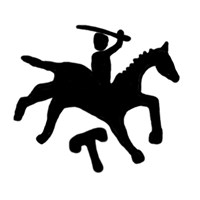 Денга тверская (всадник к саблей, Т, на обороте монограмма и круговая надпись). Рисунок аверса