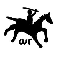 Денга тверская (всадник к саблей, WГ, на обороте монограмма и круговая надпись). Рисунок аверса