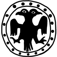 Полуденга (двуглавый орёл, на обороте надпись). Рисунок аверса