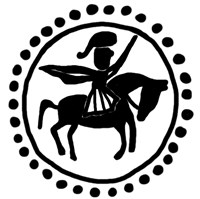 Полуденга (всадник с мечом вправо, на обороте голова влево и круговая надпись). Рисунок аверса