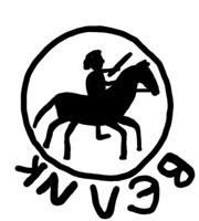 Полуденга (всадник с мечом вправо, круговая надпись, на обороте арабская надпись). Рисунок аверса