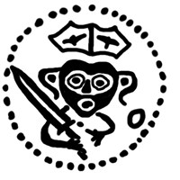 Денга (князь Довмонт и буква О, на обороте барс вправо и буква Л). Рисунок аверса