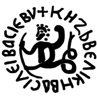 Денга (Сирена и круговая надпись, на обороте всадник с копьём, КN). Рисунок аверса