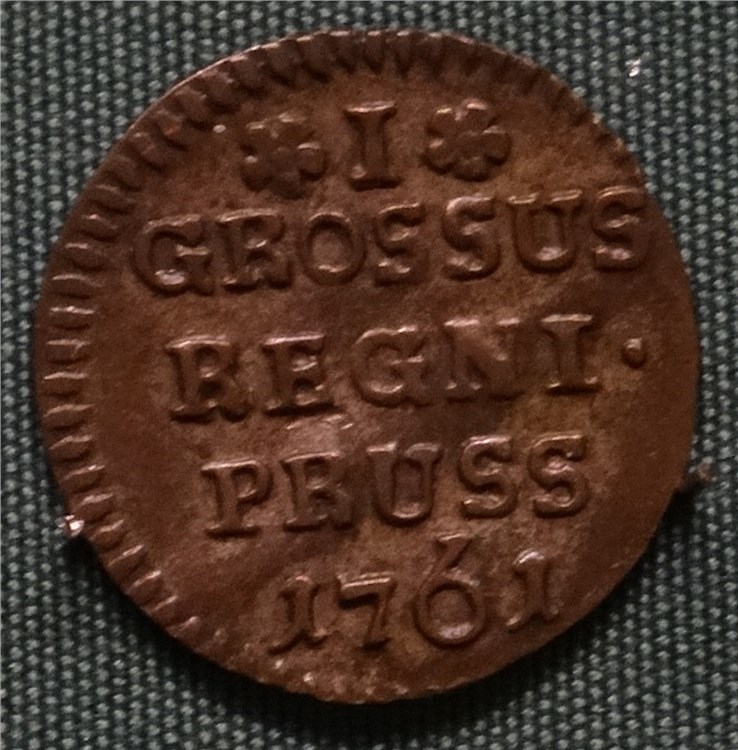 Монета 1 грош 1761 года