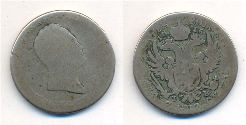 Монета 2 злотых (zlote) 1816 года 2 злотых  (IB)