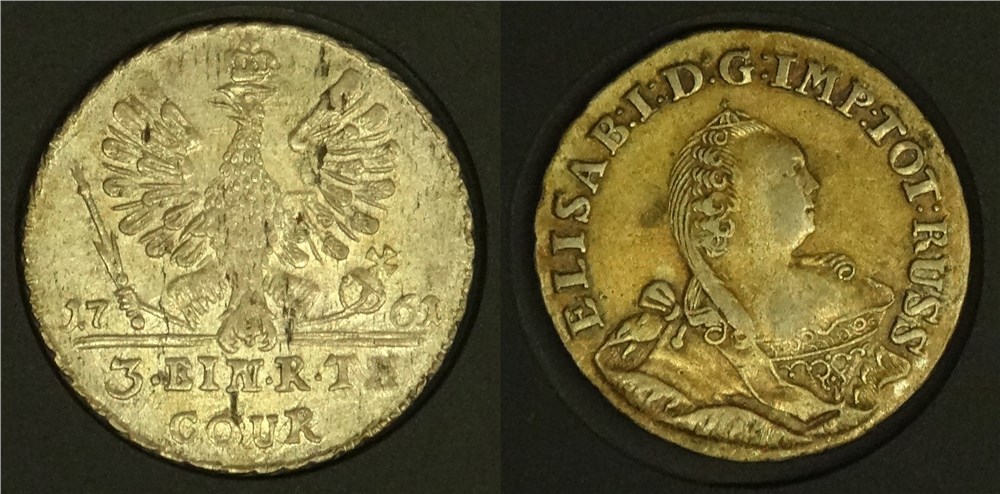 Монета 1/3 талера 1761 года