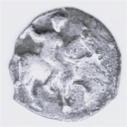 Монета Денга мечевая (вес полушки). Стоимость, разновидности, цена по каталогу. Аверс
