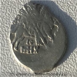 Монета Копейка новгородская (К/МНХ). Стоимость. Аверс