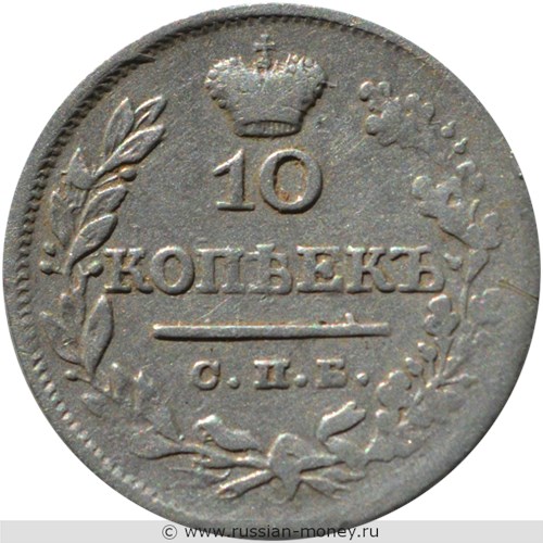 Монета 10 копеек 1824 года (СПБ ПД). Стоимость. Реверс