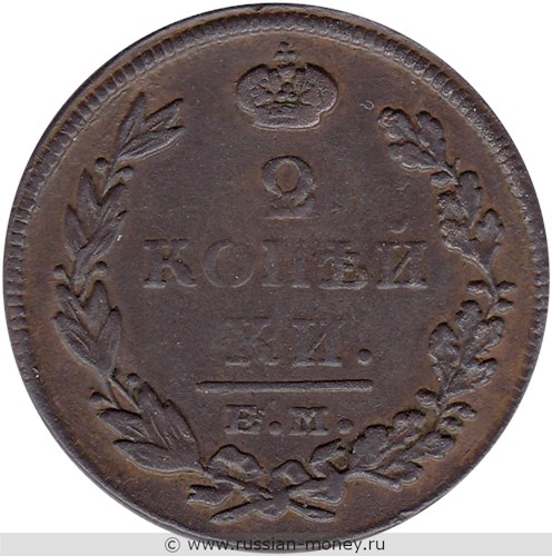 Монета 2 копейки 1812 года (ЕМ НМ). Стоимость. Реверс