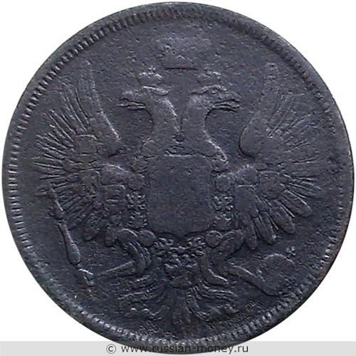 Монета 5 копеек 1855 года (ЕМ). Стоимость. Аверс