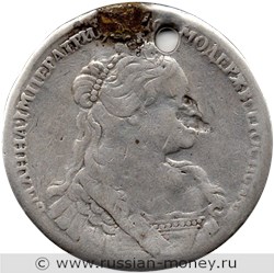 Монета Рубль 1734 года (лирический портрет). Стоимость, разновидности, цена по каталогу. Реверс