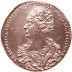 Рубль 1725 (портрет влево, московский тип) 1725