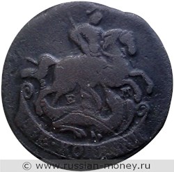 Монета 2 копейки 1766 года (ЕМ). Стоимость. Реверс