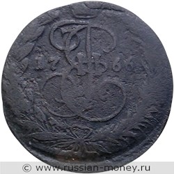 Монета 2 копейки 1766 года (ЕМ). Стоимость. Аверс