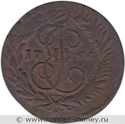 Монета 2 копейки 1766 года (ММ). Стоимость, разновидности, цена по каталогу. Реверс