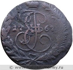 Монета 2 копейки 1767 года (ЕМ). Стоимость. Реверс