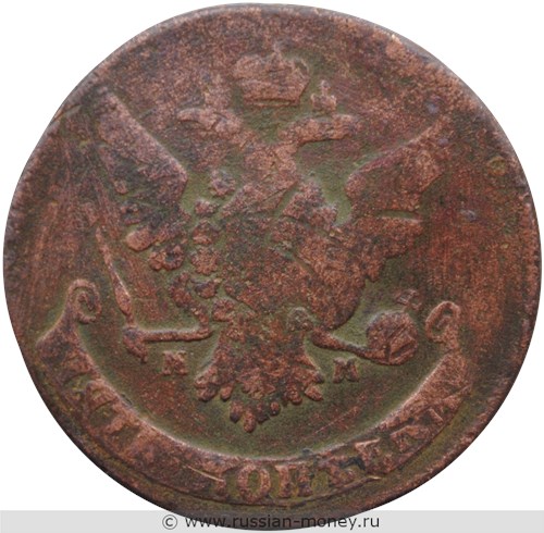 Монета 5 копеек 1763 года (ММ). Стоимость, разновидности, цена по каталогу. Аверс