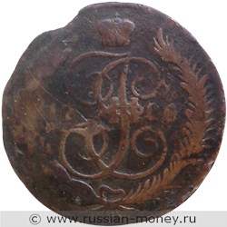 Монета 5 копеек 1788 года (ММ). Стоимость. Реверс