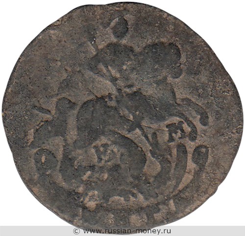 Монета Денга 1768 года (ЕМ). Стоимость. Аверс