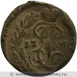 Монета Полушка 1766 года (ЕМ). Стоимость. Реверс