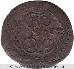 Монета Полушка 1772 года (ЕМ). Стоимость. Реверс