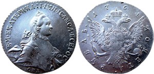Рубль 1764 (СПБ ТI СА)