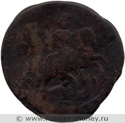 Монета Копейка 1758 года. Стоимость, разновидности, цена по каталогу. Аверс
