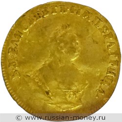 Монета Червонец 1748 года. Стоимость. Аверс